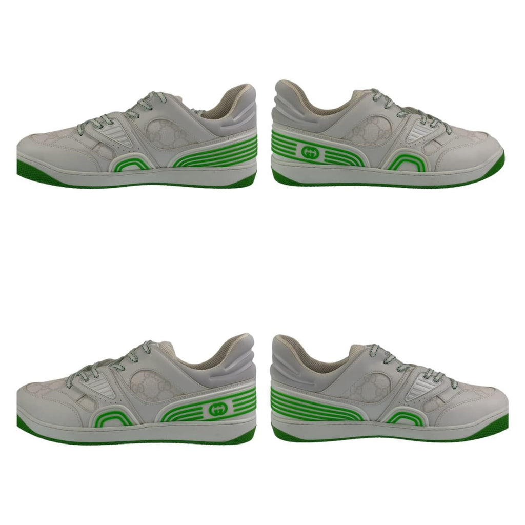 Gucci Basket GG Pattern 11 White Green Leather Sneakers — view 8