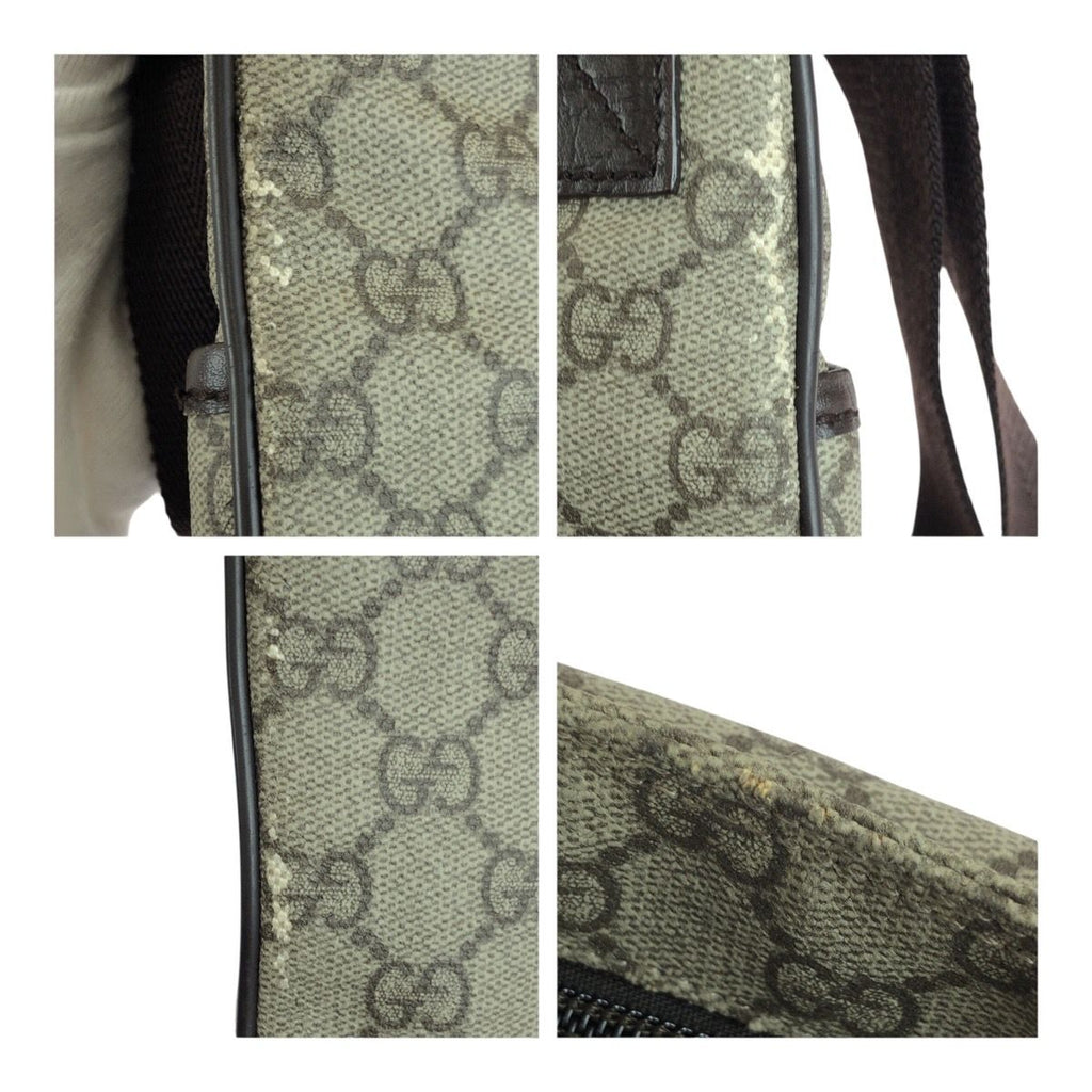 Gucci Brown Silver GG Supreme Canvas Shoulder — view 5