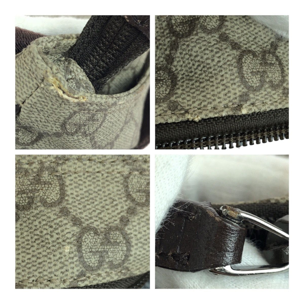 Gucci Brown Silver GG Supreme Canvas Shoulder — view 6