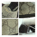 Gucci Brown Silver GG Supreme Canvas Shoulder — view 6