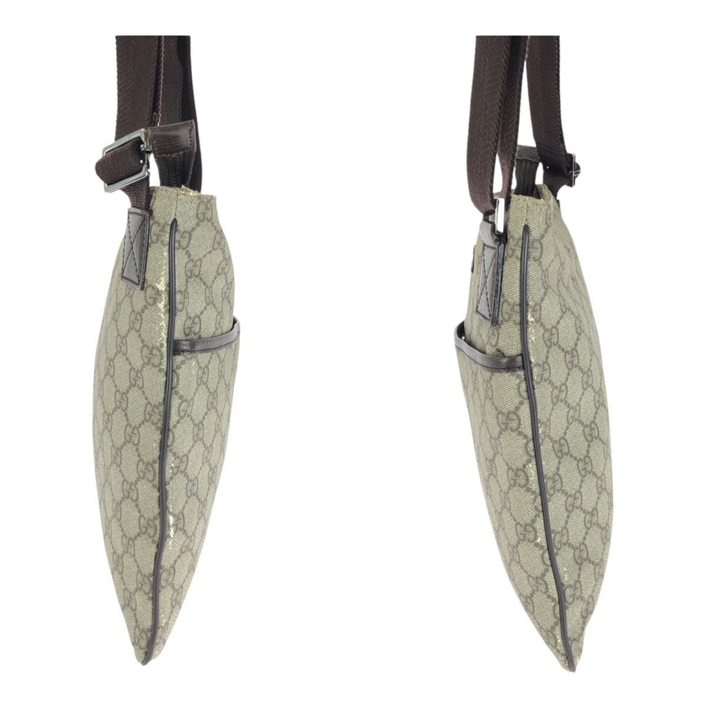 Gucci Brown Silver GG Supreme Canvas Shoulder — view 8