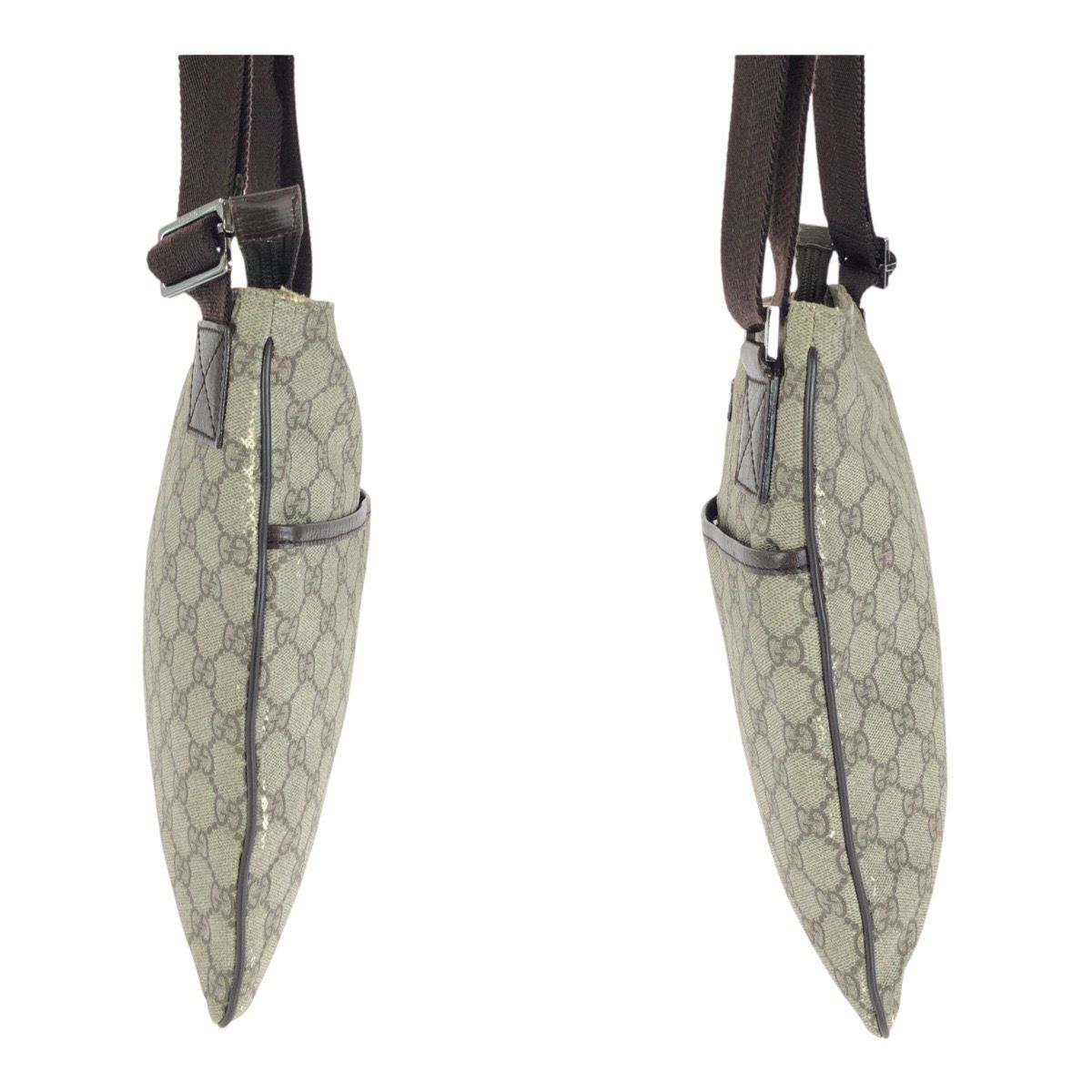 Gucci Brown Silver GG Supreme Canvas Shoulder — view 8