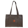 Celine Vintage Macadam Brown Gold 2 Tote Shoulder