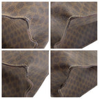 Celine Vintage Macadam Brown Gold 2 Tote Shoulder — view 3