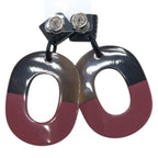 Hermes Buffalo Horn Brown Pink Earrings — view 2