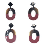 Hermes Buffalo Horn Brown Pink Earrings — view 3