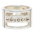 Gucci Logo Buss Ring Silver