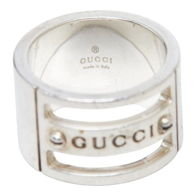 Gucci Logo Buss Ring Silver — view 7