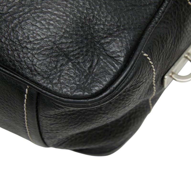 Prada Logo Boston Bag Black Leather — view 6