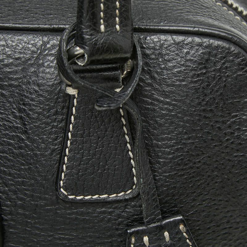 Prada Logo Boston Bag Black Leather — view 8