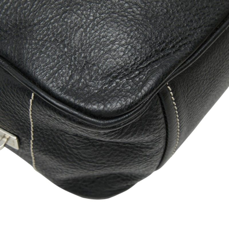 Prada Logo Boston Bag Black Leather — view 5