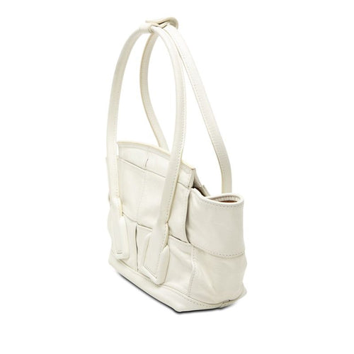 Bottega Veneta Maxi Intrecciato Arco 2-Way Shoulder Bag White Leather — view 2