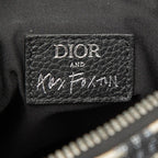 Dior Alex Foxton Oblique Saddle Bag Beige Navy Canvas Leather — view 7