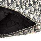 Dior Alex Foxton Oblique Saddle Bag Beige Navy Canvas Leather — view 6