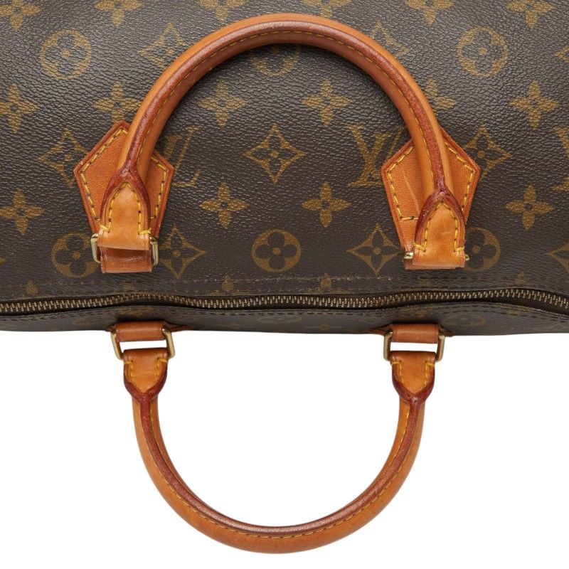 Louis Vuitton Monogram Speedy 30 Mini Boston Bag Brown Leather — view 9