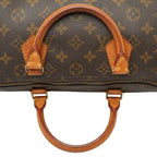 Louis Vuitton Monogram Speedy 30 Mini Boston Bag Brown Leather — view 9