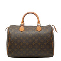 Louis Vuitton Monogram Speedy 30 Mini Boston Bag Brown Leather