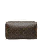 Louis Vuitton Monogram Speedy 30 Mini Boston Bag Brown Leather — view 3