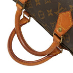 Louis Vuitton Monogram Speedy 30 Mini Boston Bag Brown Leather — view 8