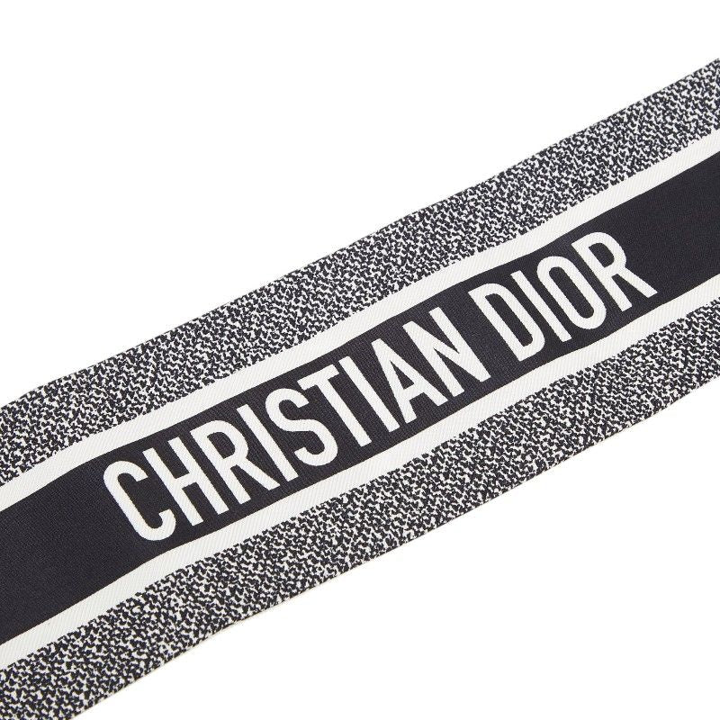 Dior D-floral Mitzah Twilly Scarf White Silk — view 3