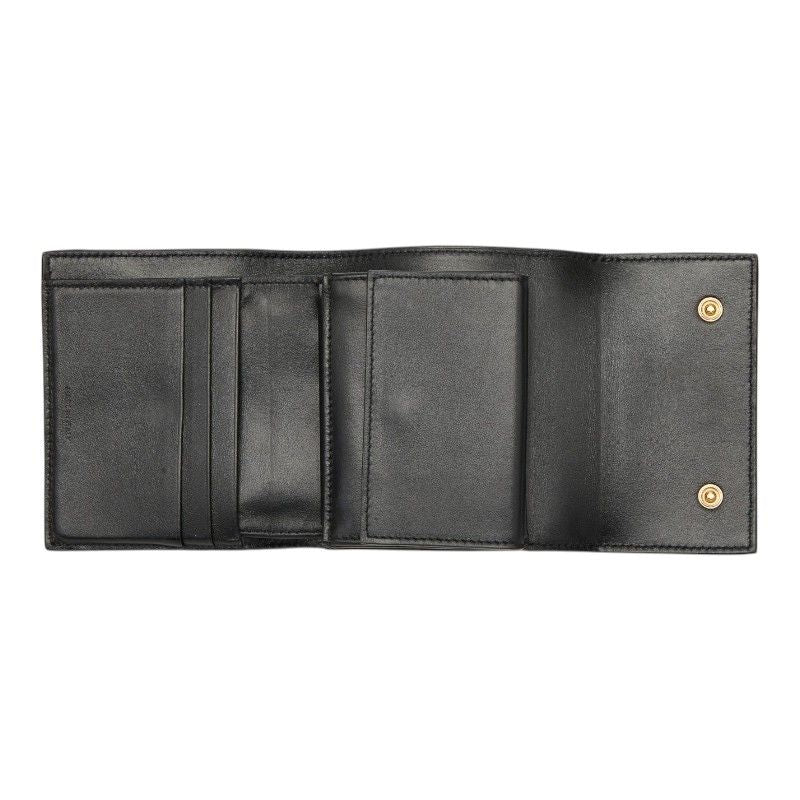 Celine Small Trifold Wallet Compact Black Gray Calf Leather — view 7