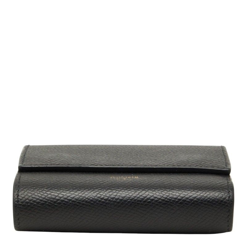 Celine Small Trifold Wallet Compact Black Gray Calf Leather — view 3