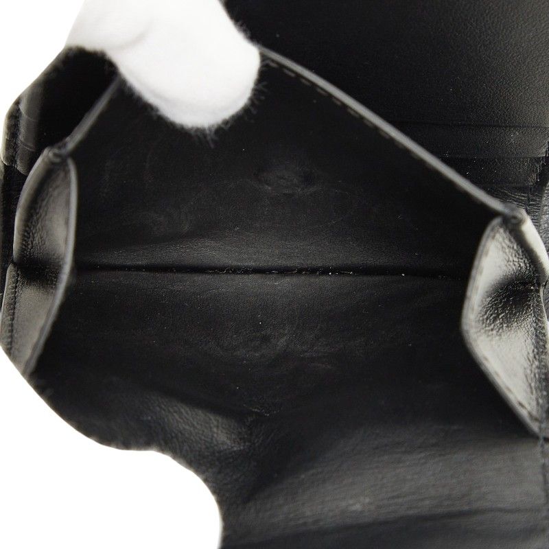 Celine Small Trifold Wallet Compact Black Gray Calf Leather — view 8
