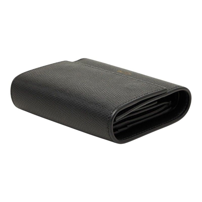 Celine Small Trifold Wallet Compact Black Gray Calf Leather — view 5
