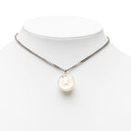 Chanel CC Logo Ball Necklace White Clear Silver Resin Based Metal — view 5