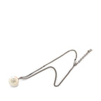 Chanel CC Logo Ball Necklace White Clear Silver Resin Based Metal — view 4