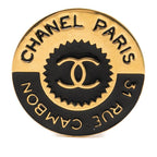 Chanel CC Logo 31 Rue Cambon Paris Brooch Gold/black Plated