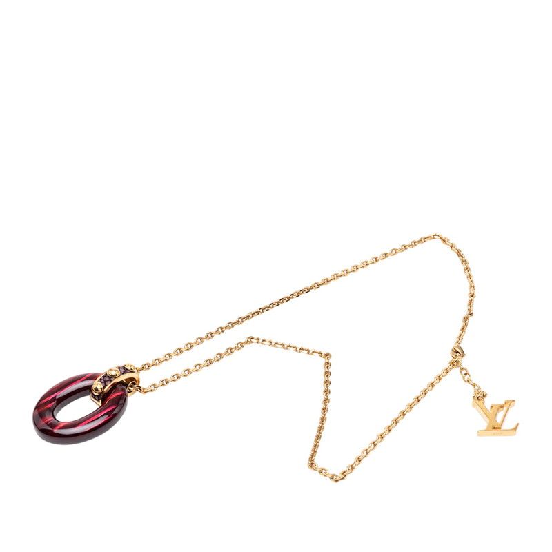 Louis Vuitton Pendentif Gimmic Necklace Gold Purple Plated — view 3