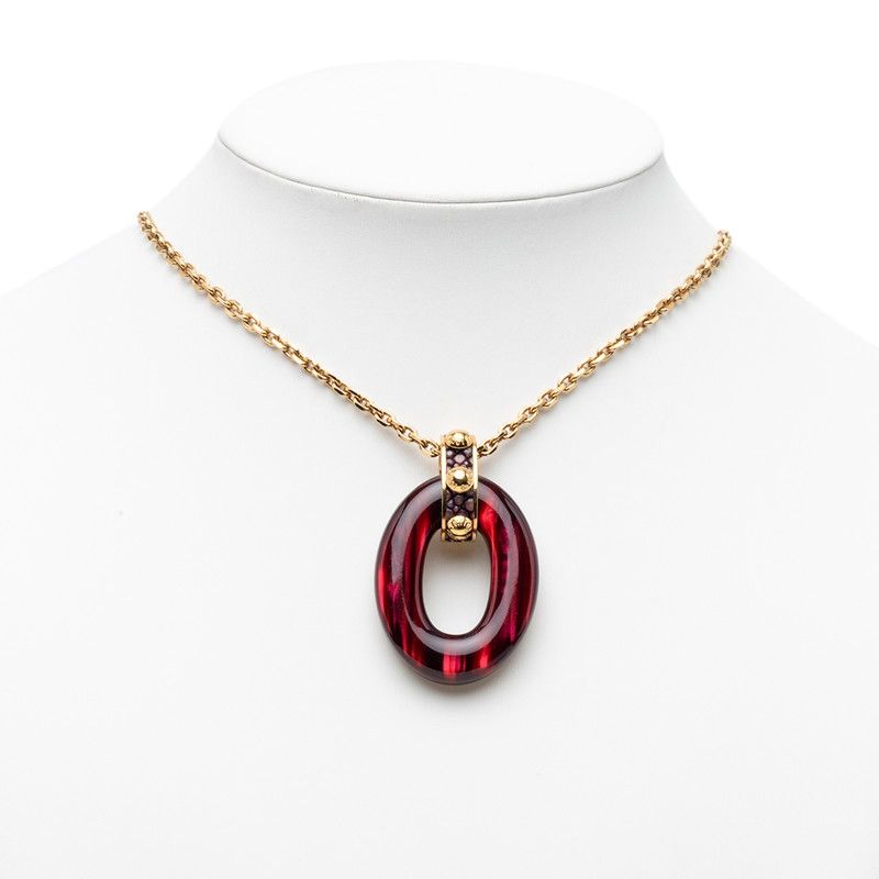 Louis Vuitton Pendentif Gimmic Necklace Gold Purple Plated — view 6