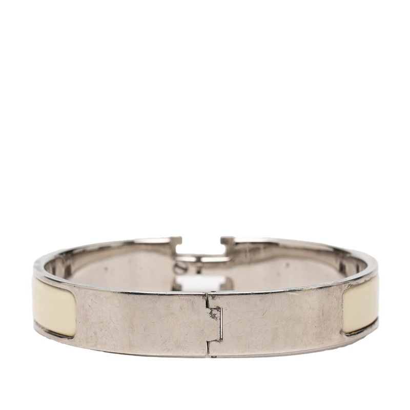 Hermes Click PM Bracelet Silver Off White Metal Enamel — view 3