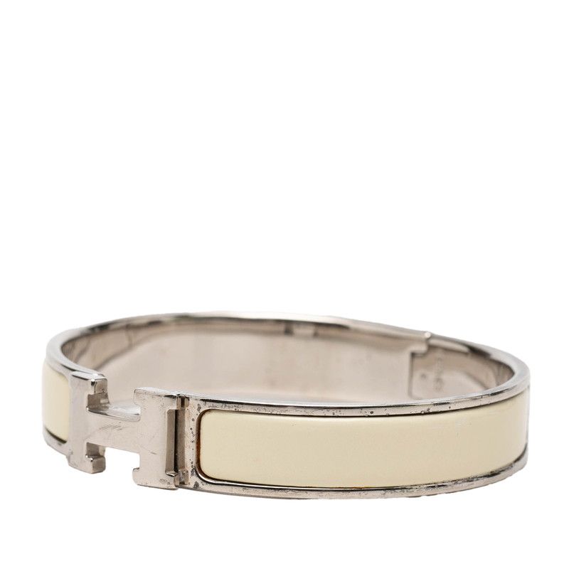 Hermes Click PM Bracelet Silver Off White Metal Enamel — view 2