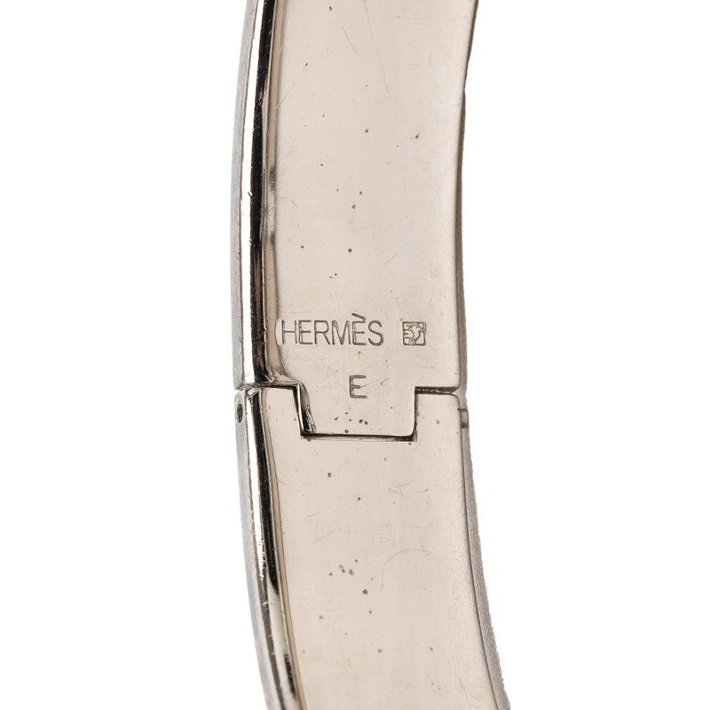Hermes Click PM Bracelet Silver Off White Metal Enamel — view 4