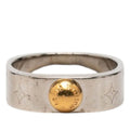 Louis Vuitton Bague Nanogram Ring M Silver Gold Plated Metal