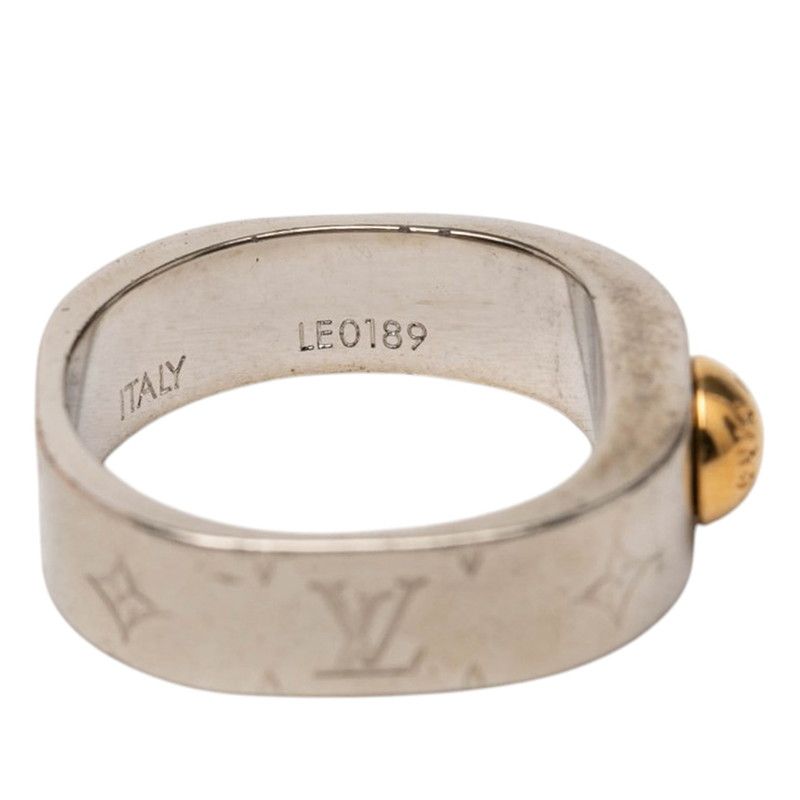 Louis Vuitton Bague Nanogram Ring M Silver Gold Plated Metal — view 7