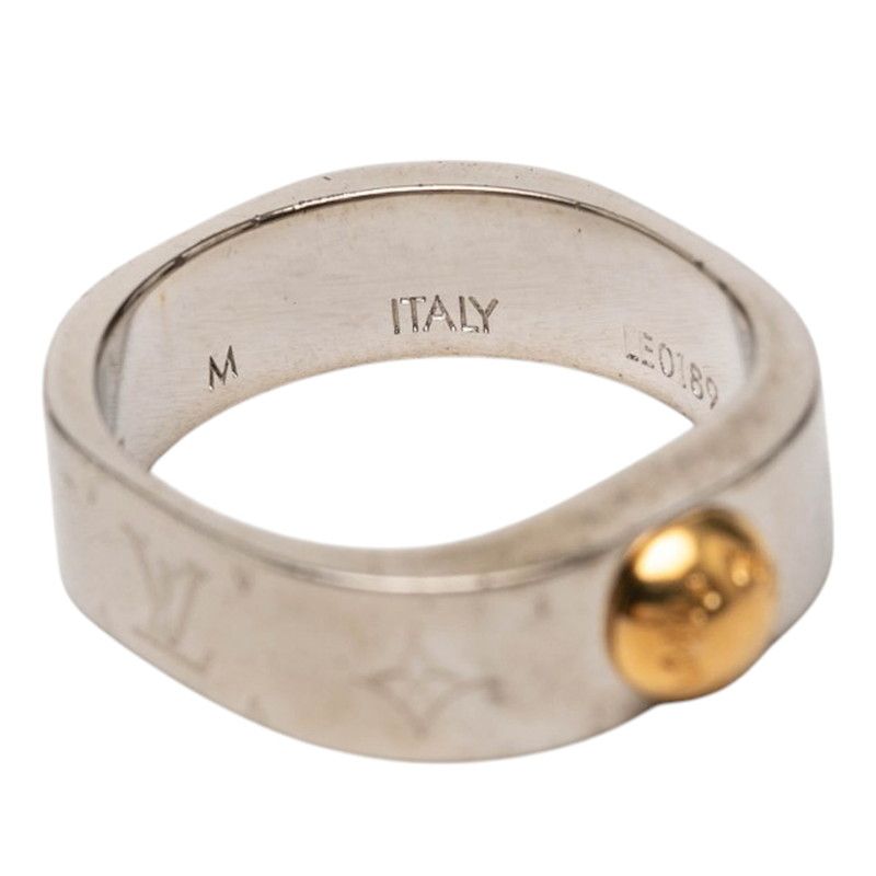 Louis Vuitton Bague Nanogram Ring M Silver Gold Plated Metal — view 6