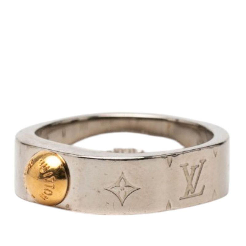 Louis Vuitton Bague Nanogram Ring M Silver Gold Plated Metal — view 2