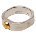 Louis Vuitton Bague Nanogram Ring M Silver Gold Plated Metal — view 4