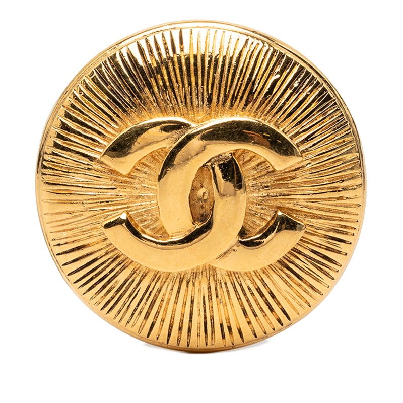 Chanel CC Logo Brooch Gold Plated