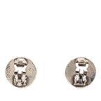 Chanel CC Logo Earrings Silver and White Metal — view 2