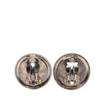 Chanel CC Logo Vintage Earrings Silver Black Gold Plated Metal — view 2