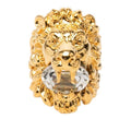 Gucci Tiger Head Ring Gold Plated Rhinestone