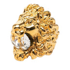 Gucci Tiger Head Ring Gold Plated Rhinestone — view 2