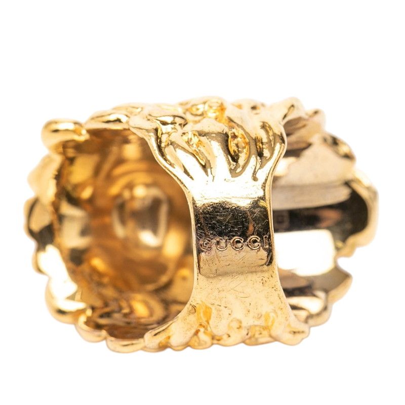 Gucci Tiger Head Ring Gold Plated Rhinestone — view 4