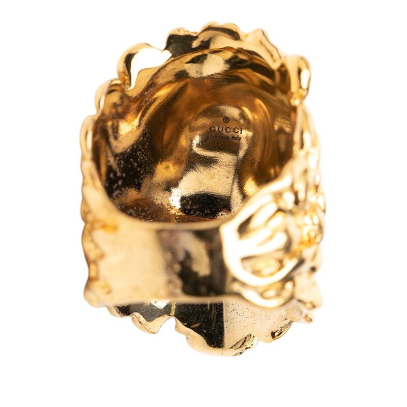 Gucci Tiger Head Ring Gold Plated Rhinestone — view 5