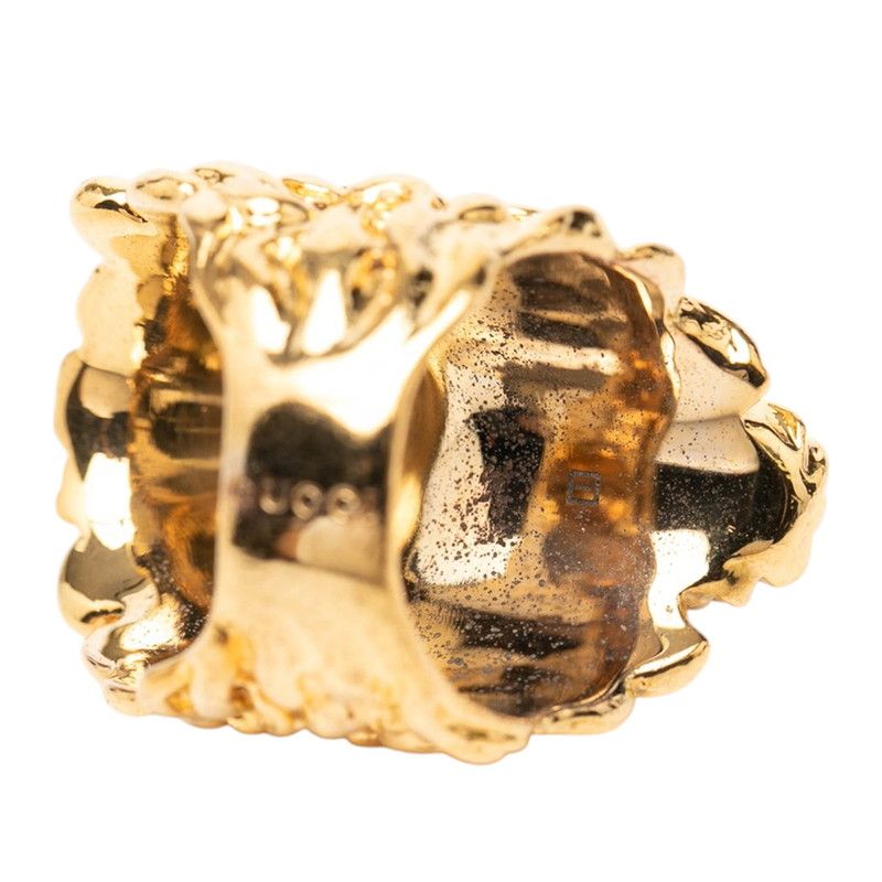 Gucci Tiger Head Ring Gold Plated Rhinestone — view 6