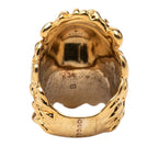 Gucci Tiger Head Ring Gold Plated Rhinestone — view 3